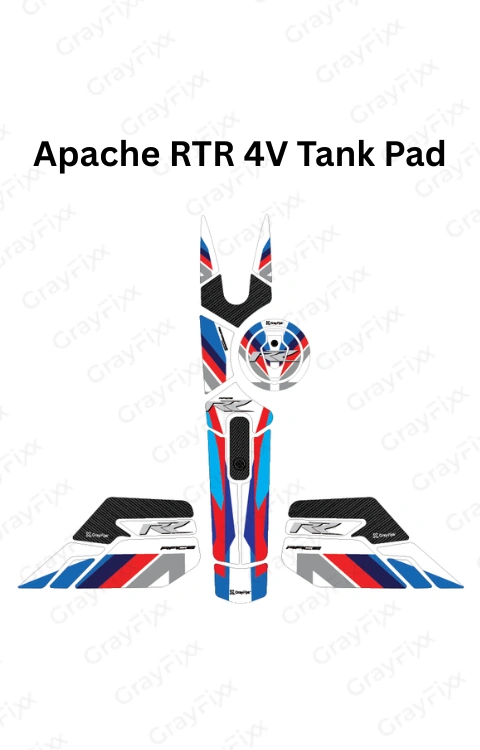 Apache RTR 4V Full Tank Pad with Knee Pad | Full Tank Pad Compatible with Apache RTR 4V, Premium Finish, Waterproof, Pack of 1